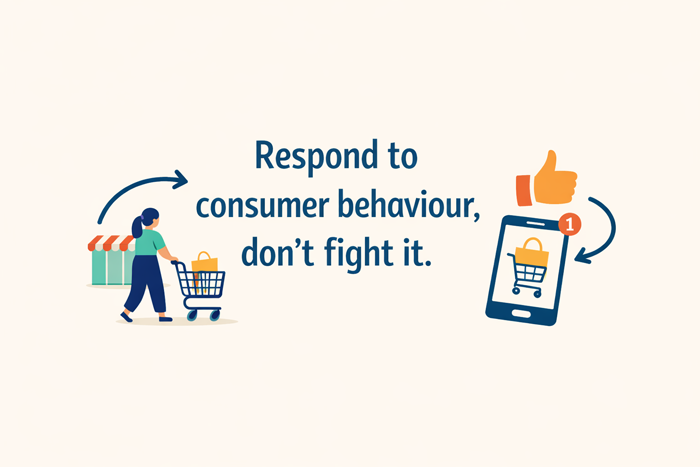 Respond to consumer behaviour, don’t fight it.